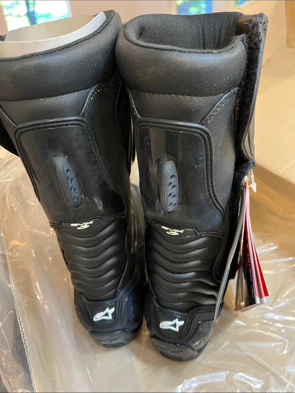 Alpinestars Black Men's Motorcycle Racing Boots with White Logos